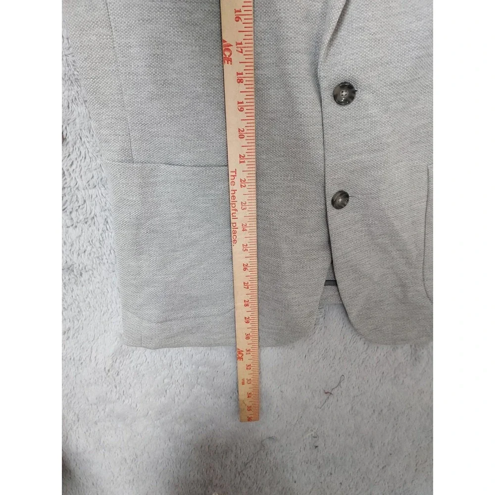 J Crew Blazer Mens Large Thompson Sport Coat Two Button Knit Gray Unstructured